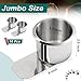 Leyndo 10 Pieces Jumbo Slide Under Stainless Steel Cup Holder Poker Table Slide in Cup Holders for Casino Poker Table, Work Desk and Boats, Rv Cars Trucks(3.5 Inch)