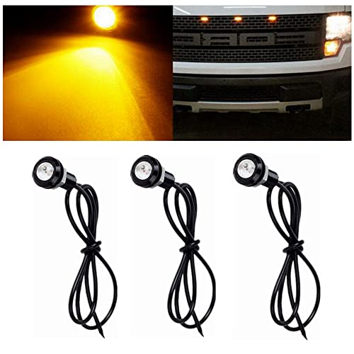 Aeobell 3x New Amber LED Light Bulbs For 2013-2014 Ford F150 Raptor Style Grille Light Kit