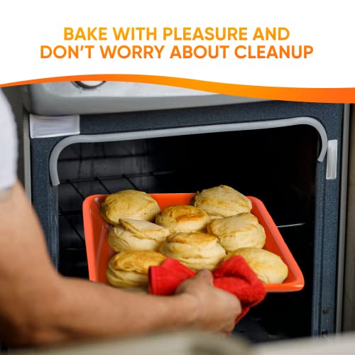 Fitted Full Coverage Silicone Pan Liner - Turn Any Quarter Sheet Pan A Nonstick Baking Sheet (2 Pack) #TOP5