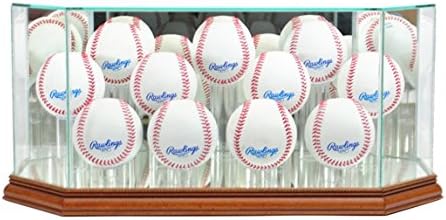 Perfect Cases 11BSB-W Octagon 11 Baseball Display Case, Walnut