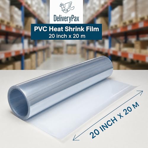 Image of PVC Heat Shrink Film 20 Inch x 20 Meter | Transparent Heat Shrink Wrap | PVC Shrink Wrap Roll for Packaging | 20 Inch Shrink Wrap for Box Packing, PVC Shrink Film for Packaging