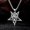 HARMONY BOLA Satanic Pentagram Necklace 925 Sterling Silver Wolf Pendant Satanic Jewelry Birthday Gifts for Men Husband #2
