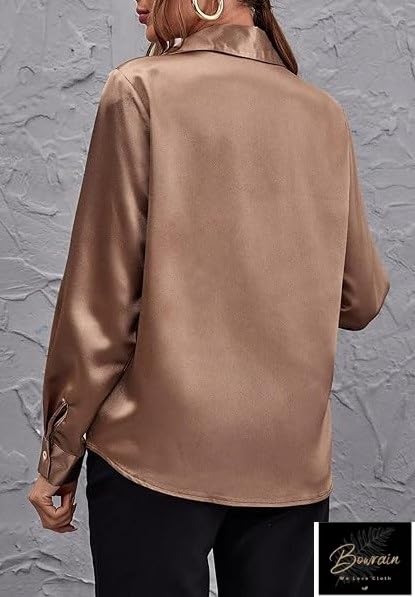 Image of Bowrain Women's Full Sleeves Satin Shirt