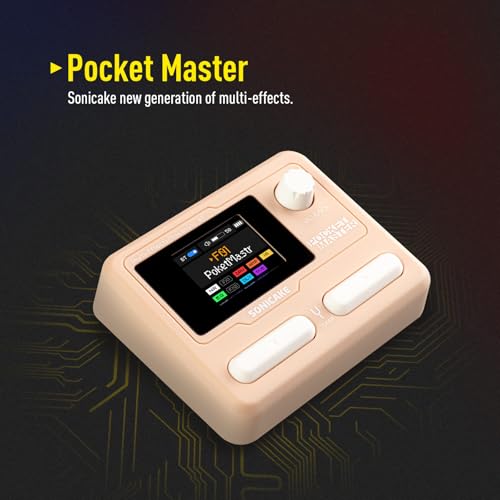 Image of SONICAKE QME-10PK Pocket Master-Multi Effects Guitar Pedal with 9 Effects Modules 100 Drum Rhythms and Looper 100 Presets 20 Amp /Cab Electric Guitar Effects Processor OTG USB Audio Interface BT