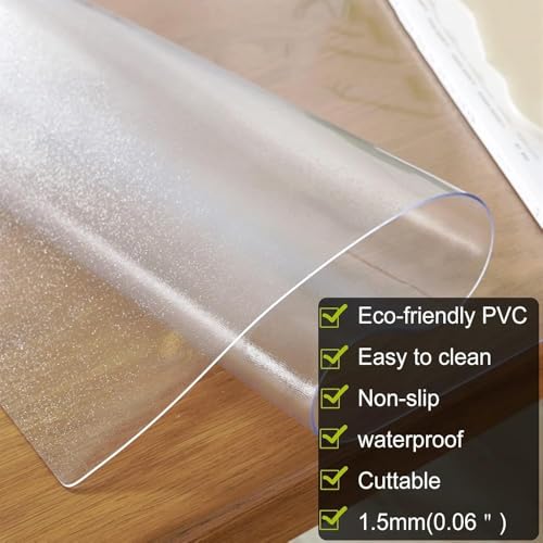 Tapis de chaise antidérapant 1.7mm en PVC protège-sol transparent - 7