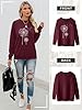 Dresswel Women Dandelion Print Sweatshirt Crew Neck Long Sleeve Tops Basic Jumper Tunic Blouse Shirts(Wine Red, 2XL) #3