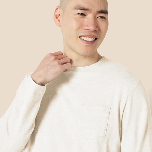 Image of Amazon Essentials Men's Regular-Fit Crewneck Long-Sleeve T-Shirt, Casual Cotton Jersey