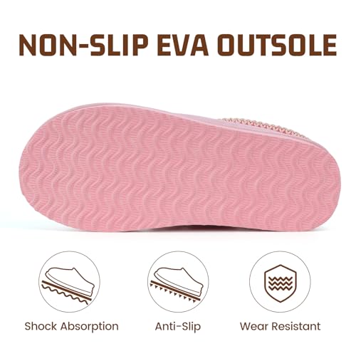 Image of Women's Slippers Fuzzy Cozy Short Ankle Shoes Indoor and Outdoor Mules Furry Warm House Slippers for Woman Cute Fluffy Clogs