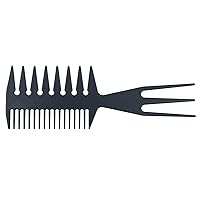 Vista 2 de Peines de pelo 3 en 1 con forma de hueso de cola de pez, desenredante, peine para colorear para peluqueros Mohawk Undercut Bowl Cut Quiff