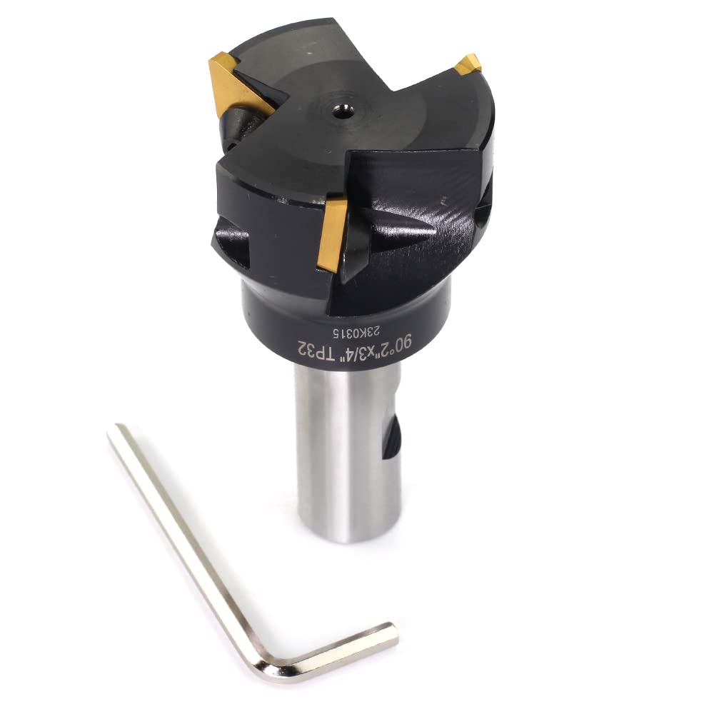 OSCARBIDE Indexable End Mill, 3/4''Shank,2''Cutting Diameter,3-3/4
