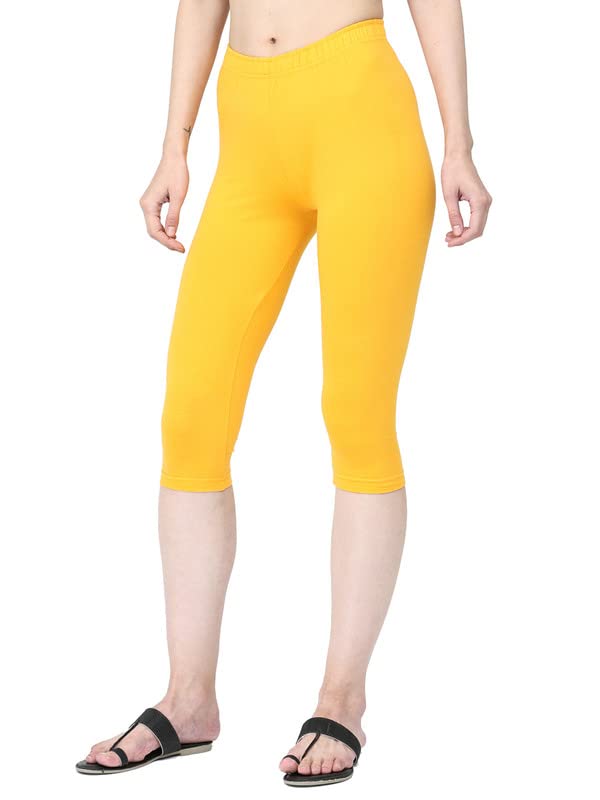 Image of Robinbosky Premium Stretchable Cotton Capri Legging for Women | Suitable for Formal wear & Casual wear | High-End Elastic Makes. The Leggings Squat Proof and Durable for Travel, Yoga, & Workout.