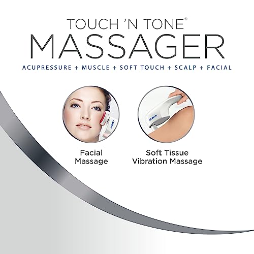 Conair Touch-N-Tone Handheld Massager With Attachments, Face & Body Massage Wand, White #TOP3