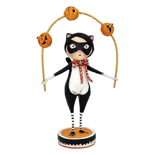 ESC by Artist Lori Mitchell Halloween 17282 Toss a Jack Cat Boy Figurine 7 Inches Tall Multicolor