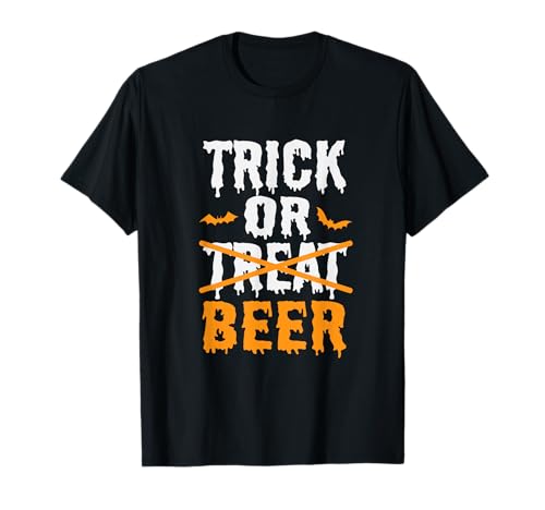 Trick Or Treat Funny Halloween Beer Drinking Camiseta