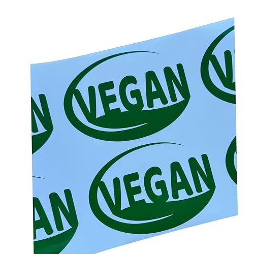 2 Aufkleber VEGAN für Schaufenster und Vitrinen - 20x14 cm - Vynil - für Außenbereich geeignet - nachhaltig - in Deutschland produziert (VEGAN)