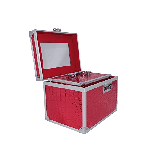 Maleta Para Maquiagem 3 em 1 Porta Joias Bijuterias e Acessórios (VERMELHO)