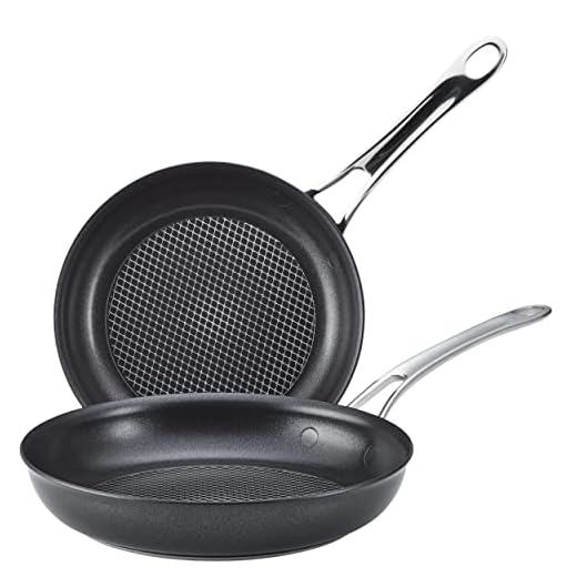 Anolon X SearTech Aluminum Nonstick Cookware Frying Pan Set, 2-Piece, Super Dark Gray