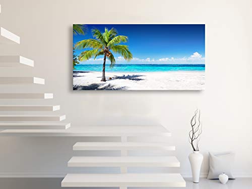 Baisuart Large Canvas Wall Art Summer Ocean Waves Coconut Trees On Sands Beach Seascape Painting Sea Nature Pictures For Living Room Home Office Wall Decor Artwork Xxlarge 30X60Inch #TOP2