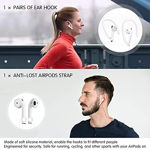 Toluohu Airpods Case, 12 In 1 Silicone Airpods 1&2 Accessories Set Protective Cover, Skin For Apple Airpods Charging Case, Watch Band/Airpods Tips/Strap/Holder/Ear Hooks/Keychain/Carrying Box(Blue) #TOP2