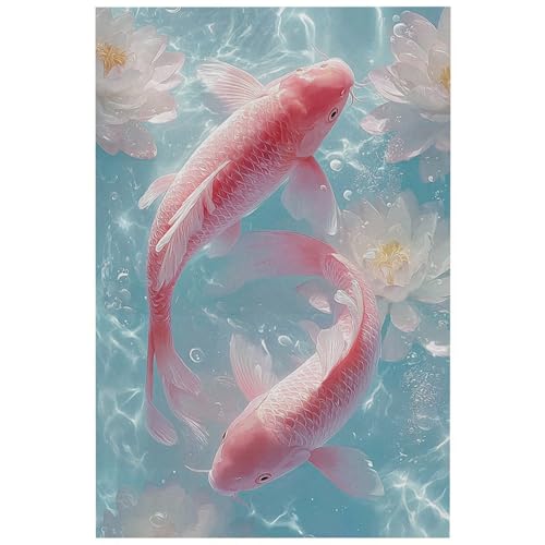 HJOSWVNS Cuadros Decoracion Salon Modernos Animales De Loto Rosa Cuadros Decoracion Dormitorios Decorativos Baño Cocina Laminas Decorativas Pared Lienzos Decorativos Sin Marco Wall Art 40x60cm/1 Pcs