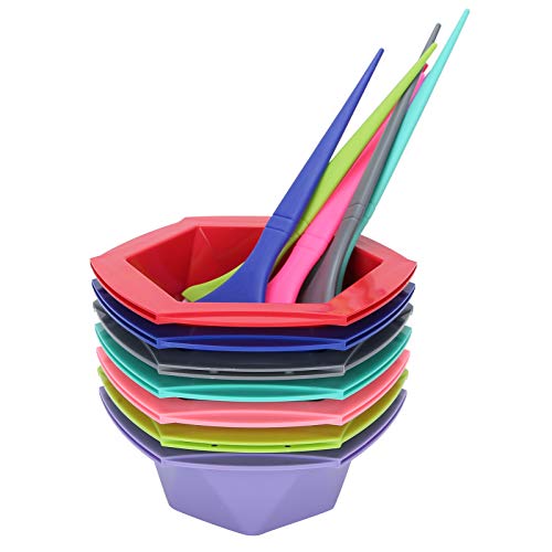 Conjunto de Tigelas de Pincéis para Coloração de Cabelo Com 7 Peças, Kit de Tingimento de Cabelo, Ki