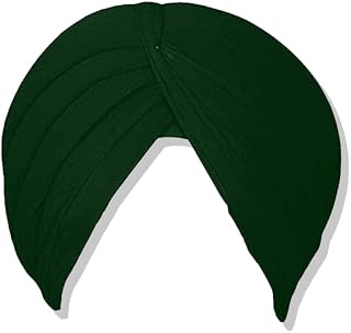 Embroidery Points Punjabi Sikh Pagri/Cap/Bandhani/Dastar/Turban for Mens & Boys/Dark Green