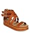 Nature Breeze CC58 Women Leatherette Open Toe Strappy Flatform Flat Sandal - Tan