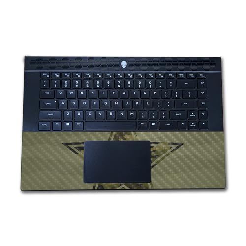 Image of Carbon Fiber Laptop Skin Compatible with Alienware M16 R2 (2024) - Army Star - Premium 3M Vinyl Protective Wrap Decal Cover - Easy to Apply | Crafted in The USA by MightySkins