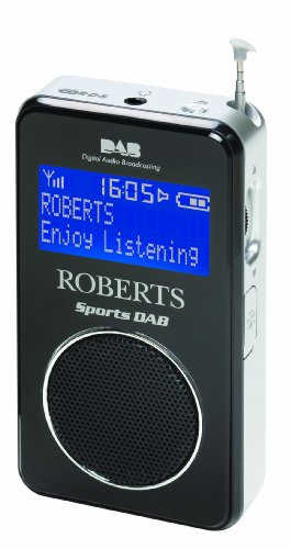 Roberts Radio Sports DAB/FM RDS Personal Digital Radio with Loudspeaker - Black