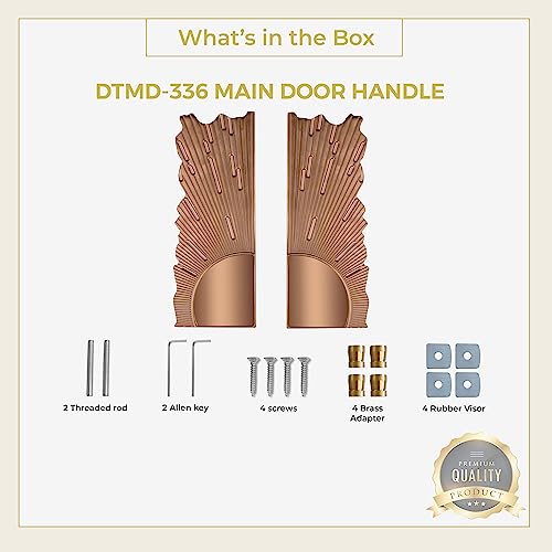 Image of Plantex Pure Brass Door Handle for Main Door /8 Inch Main Door Handle /Pull-Push Door Handle for Home /Office /Hotel - (PVD Rose Gold) - 3 Years Warranty