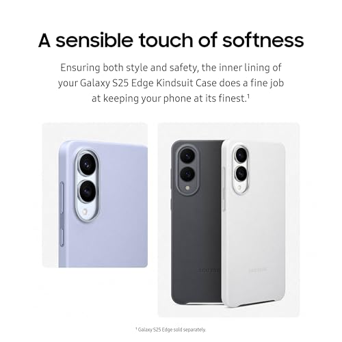 Image of Samsung Galaxy S25 Edge Kindsuit Phone Case, Protective Cover, Stylish Design, Durable Soft Inner Lining, EF-VS937PBEGUS, Black