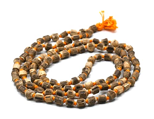 Image of Crystal Heaven Tulsi Mala 108 Beads Original For Neck Women,Japa Chanting Meditation-Vrindavan Tulsi Japa Mala (Regular) , Brown