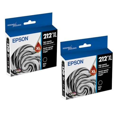 Image of Epson 212XL Black Ink Cartridge 2 /Pack Bundle | Works with XP-4100, XP-4105, WF-2830, WF-2850