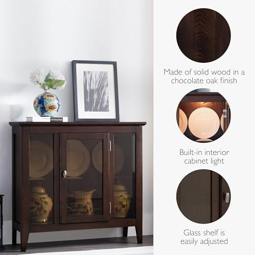 Image of Leick Home Ryan Curio Cabinet, 30 inch, Chocolate Oak