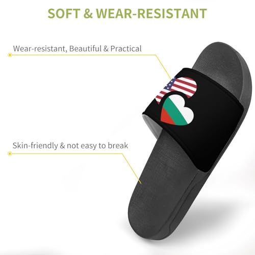 Bulgaria U.S. Flag House Slippers for Women Men Personalized Shower Shoes Sandals Slides3