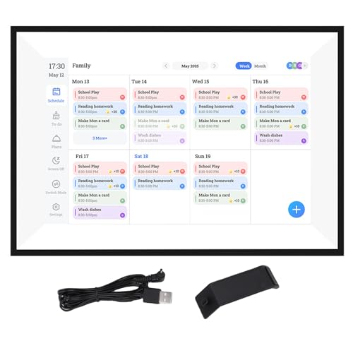 Fydun Smart Digital Calendar HD Screen Family Planner pour les Tâches Ménagères et le Plan de Repas avec connectivité WiFi 10.1In