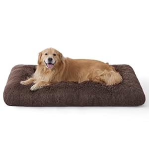 BEDSURE Flauschiges Hundebett Grosse Hunde - 119x74x8 cm Hundebett waschbar für Extra große Hunde, rutschfeste Unterseite, plüsch Hundekissen, Braun