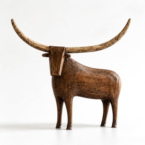Vintage Longhorn Bull Sculpture