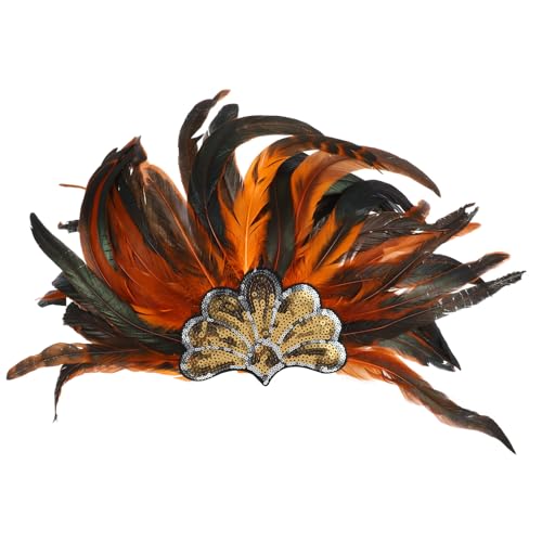 Bandeau plumes colorées fête accessoire cheveux Halloween et danse