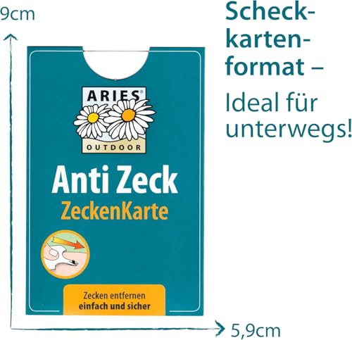 Aries ZK1 Zeckenkarte für Menschen, Hunde und Katzen - praktisches Taschenformat, 6 x 9 cm