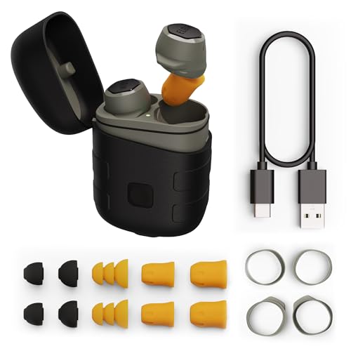 Elgin Rebel True Wireless Earbuds, 31 dB Noise Reduction Bluetooth Headphone, Noise Isolating Mic, 12+ Hour Battery Life, IP65 Water Resistant, OSHA Compliant Hearing Protection for Work