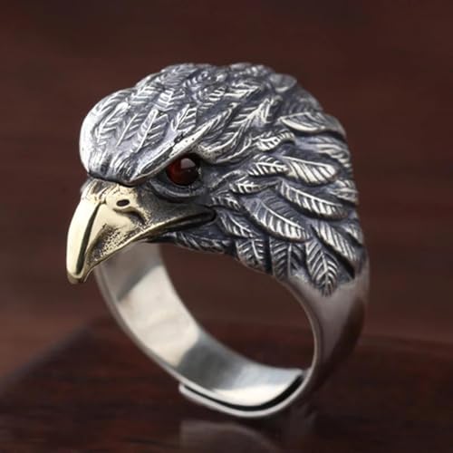 Bague eagle vintage pour hommes en argent style thaïlandais