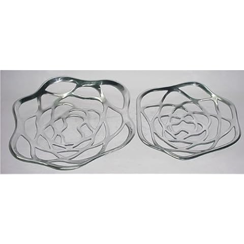 HOMESCAPES Decorative Aluminium Bowls Set Cover