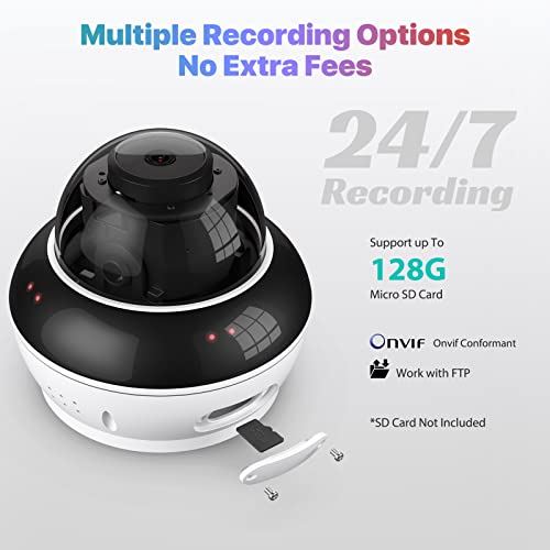 Sv3C Ptz Security Camera Outdoor Wifi Dome Camera 5Mp With Auto Tracking Infrared Night Vision 2-Way Audio Motion Detection Wireless Ip Cam, Rtsp, Ftp, Sd Card Record, Onvif Conformant, 2.4/5 Ghz Wifi #TOP5