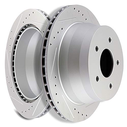 SCITOO 2pcs Rear Drilled Slotted Brake Rotors Brakes Kit fit for 97-05 for Chevrolet Blazer,98-04 for Chevrolet S10,98-01 for GMC Jimmy,98-04 for GMC Sonoma,97-01 for Oldsmobile Bravada