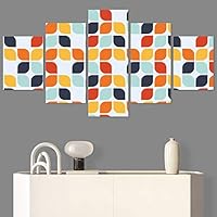 SIGNWIN 5 Panel Canvas Wall Art Modern Art Contemporary Dramatic Geometric Mixed Media Multicolor Patterns for Home Decorations Ready to Hang - 60