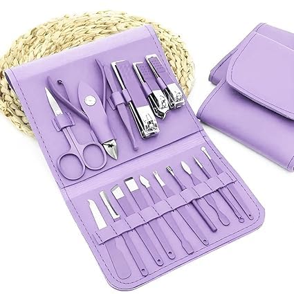 16pcs Nail Clipper Manicure Set Pedicure Care Professional Tools for Women and Men Grooming Kit Stainless Steel with Travel Leather 16 in 1 Case Manicure Pedicure Gift Set Women Travel Kit-image-47