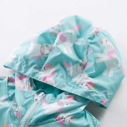 Mgeoy Girls Rain Jackets Lightweight Waterproof Hooded Rain Coats Windbreakers For Kids Green 8/9 #TOP2