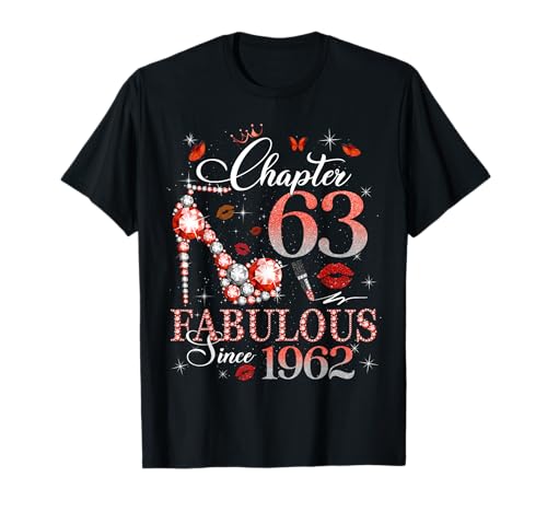 Womens Chapter 63 Fabulous Est 1962 63rd B-day Queen Diamond Camiseta