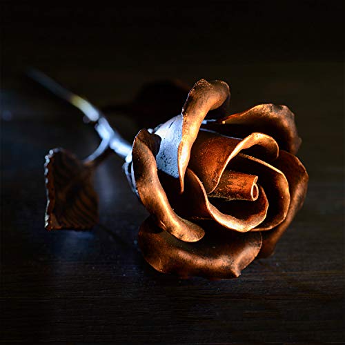 Handcrafted Metal Rose (Copper Stained) - Romantic Anniversary Flower #TOP4